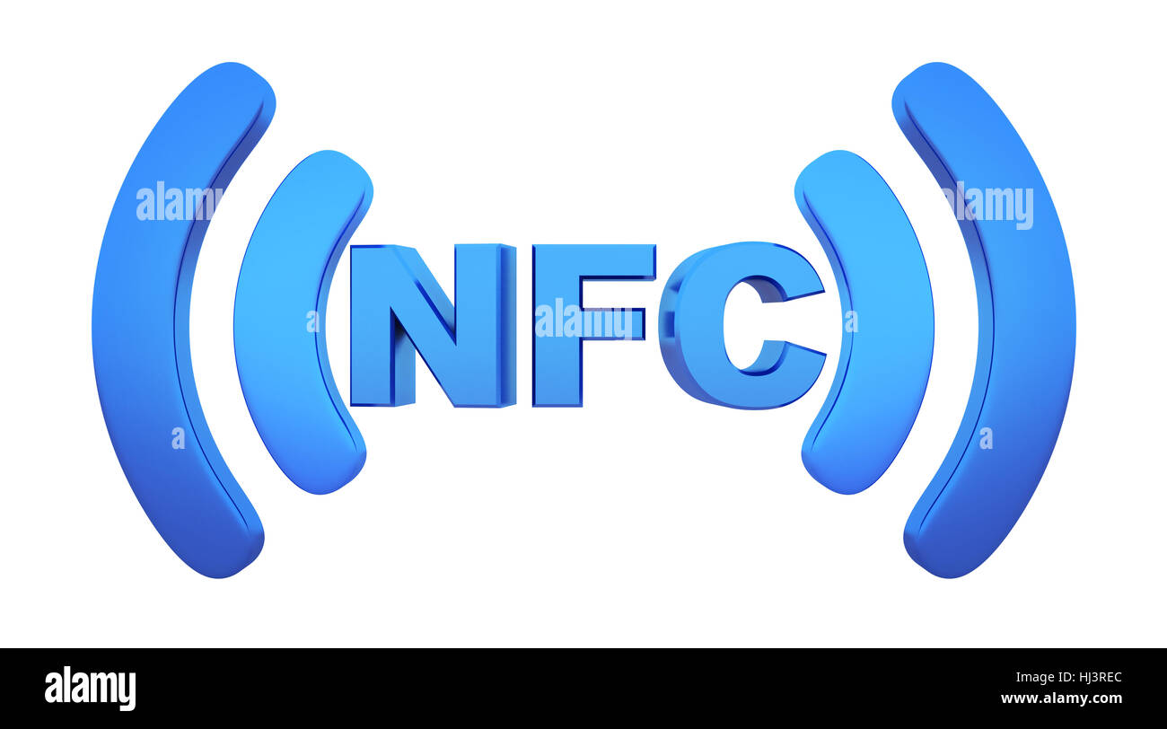 -Symbol Nahfeldkommunikation (NFC). 3D illustration Stockfoto