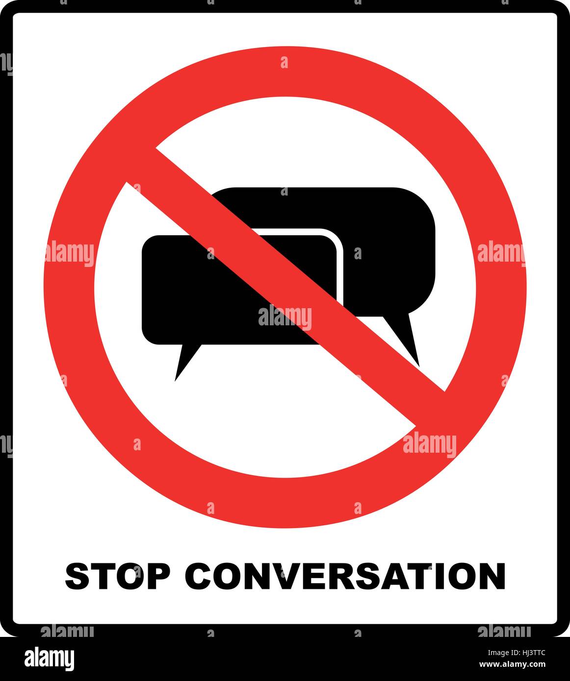 Beenden Sie Gespräch. Nein, Stop-Schild verboten. Kopf reden. Silhouette eines Kopfes mit Schallwellen. Verbot der Verbreitung von Informationen, Klatsch. Zensor Stock Vektor