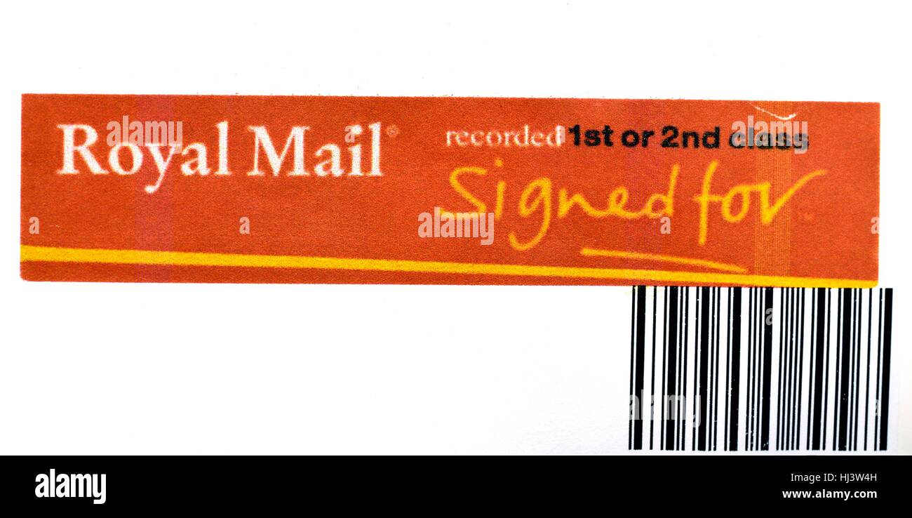 Royal Mail wechselte zum Label. Stockfoto