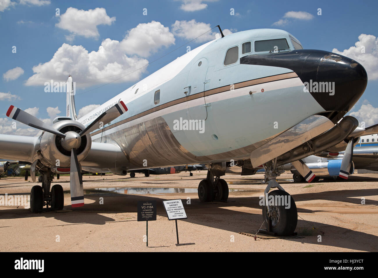 Airforce One, ehemaliges Präsidentenflugzeug, das von den Präsidenten Kennedy und Johnson 1961-1965 genutzt wurde, im Pima Air & Space Museum ausgestellt Stockfoto