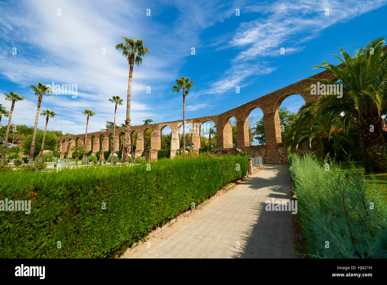 Aquädukt (16. Jhdt.). Plasencia. Cáceres, Extremadura, Spanien, Europa Stockfoto