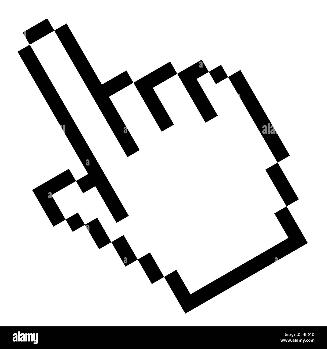 Pixelgrafik Hand - Zeigefinger Stockfoto