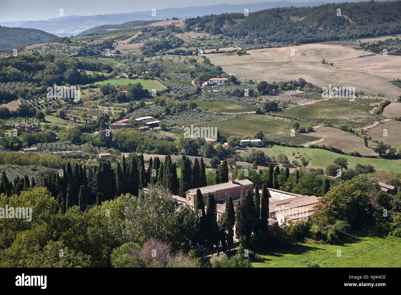 Toskanische Kulturlandschaft. Stockfoto