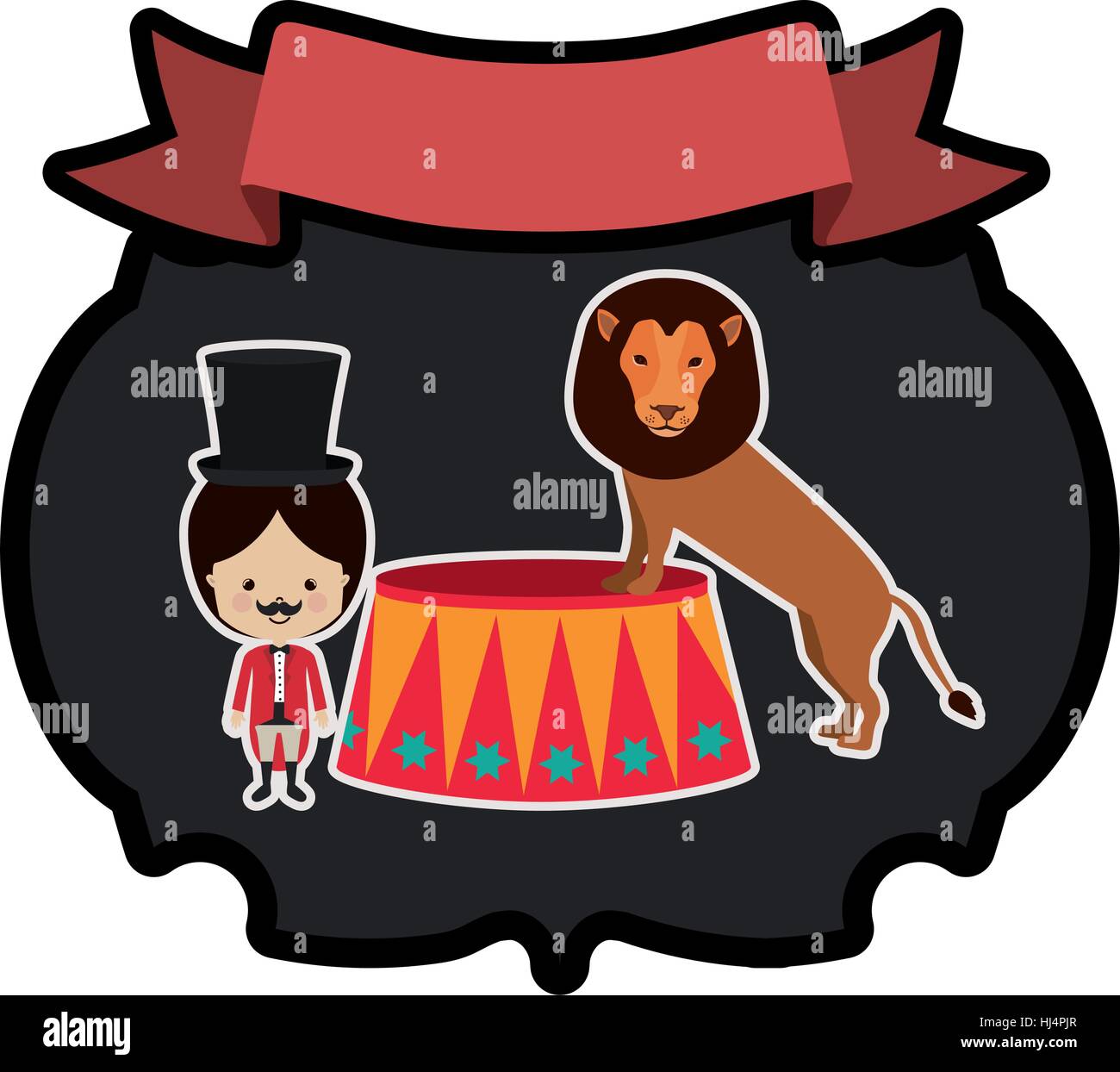 Zirkus tamer Cartoon Ikone Vektor Illustration Grafik-design Stock ...