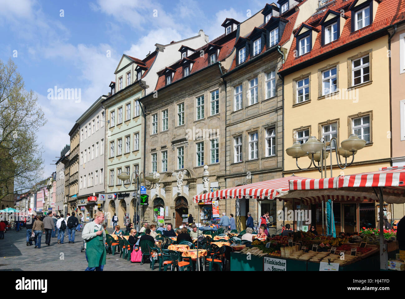 Bamberg: Markt, Grüner Markt, Oberfranken, Oberfranken, Bayern, Bayern, Deutschland Stockfoto