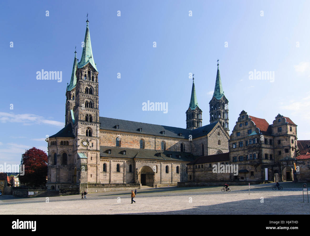 Bamberg: Dom am Domplatz, Oberfranken, Oberfranken, Bayern, Bayern, Deutschland Stockfoto
