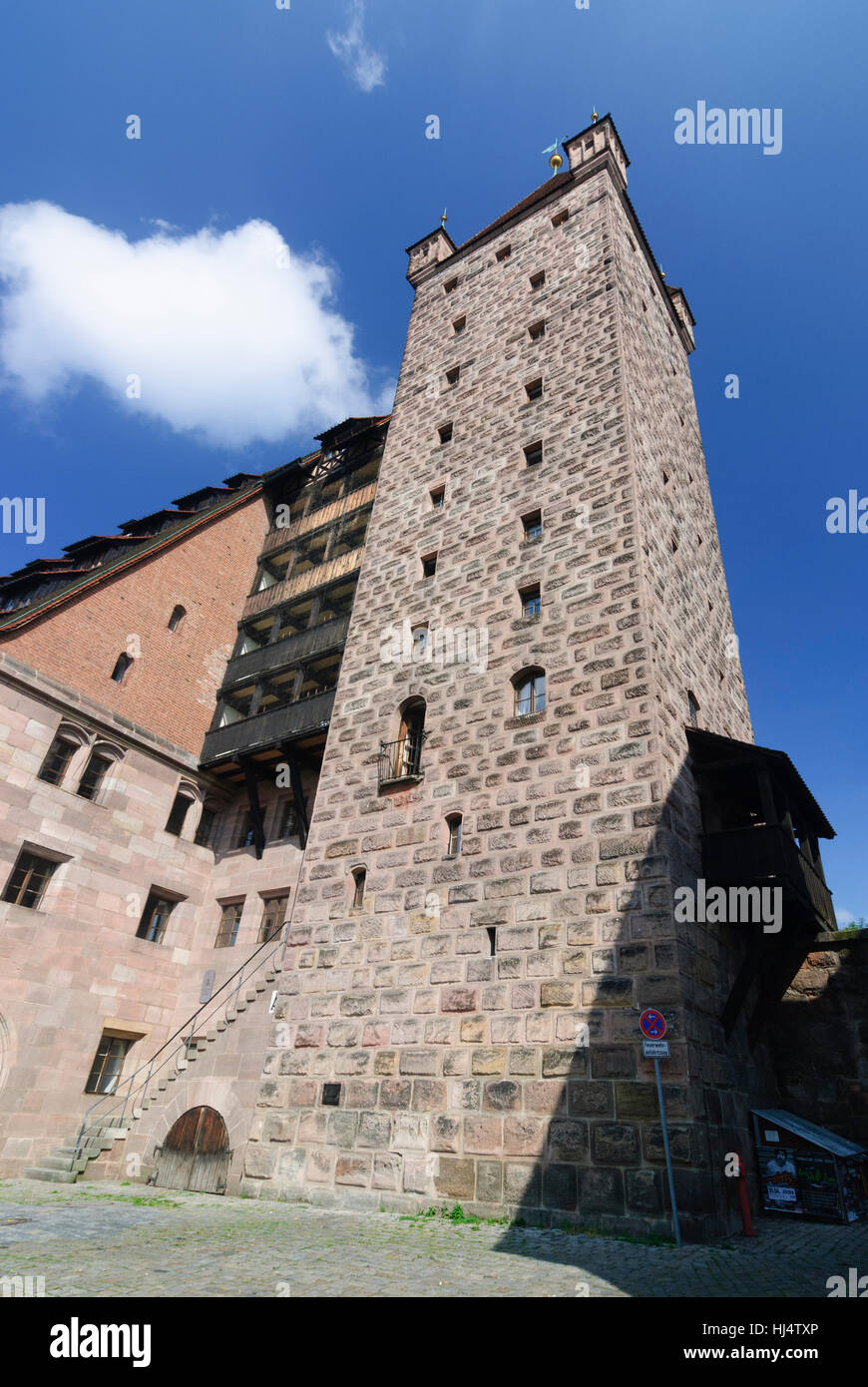Nürnberg, Nürnberg: Schloss: Turm Luginsland, Mittelfranken, Mittelfranken, Bayern, Bayern, Deutschland Stockfoto