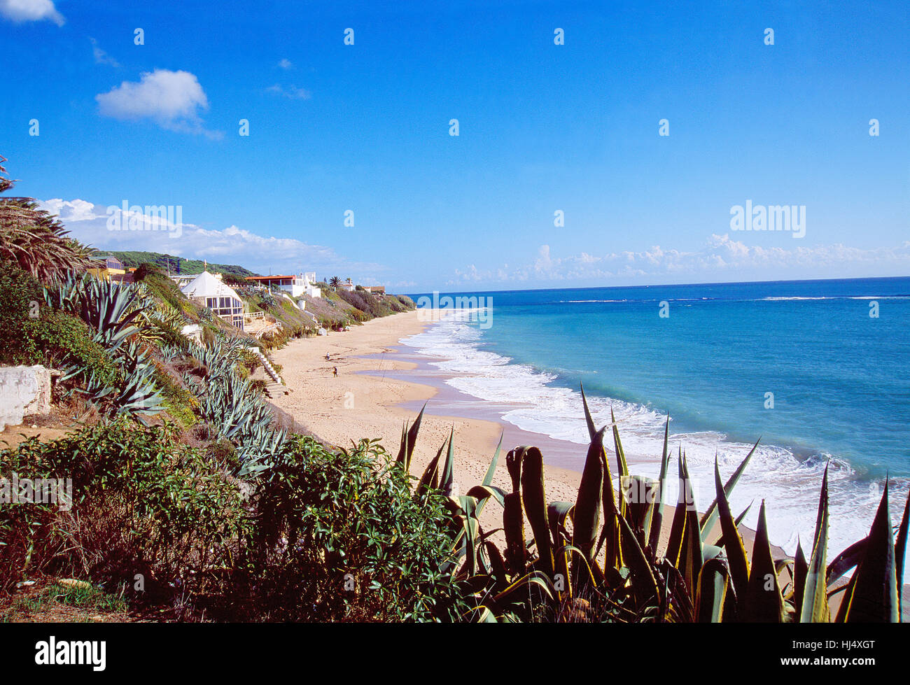 Caños de Meca Strand. Barbate de Franco, Provinz Cadiz, Andalusien, Spanien. Stockfoto