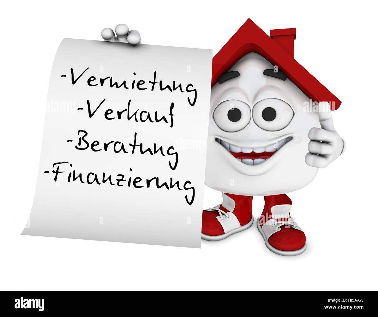 kleine 3d Haus rot - Vermietung-Vertrieb, Beratung, Finanzierung Stockfoto