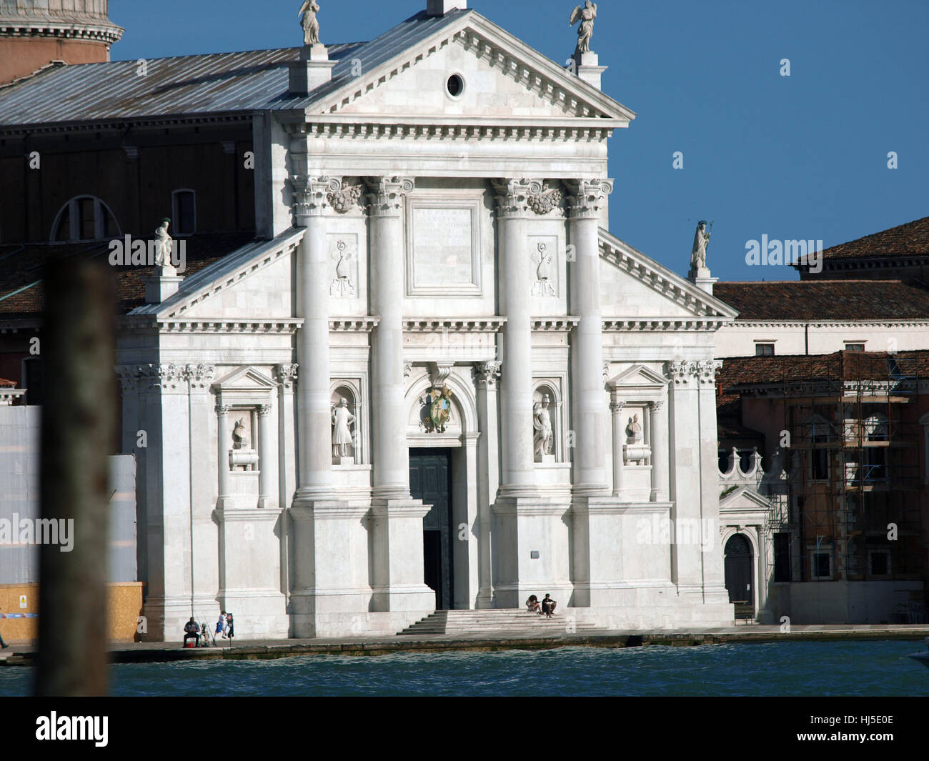 Venedig, Italienisch, Italien, Turm, Kirche, Dom, Venedig, Fassade, Motorboot, Stockfoto