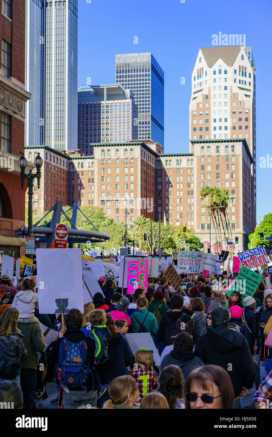Los Angeles, Kalifornien, USA. 21. Januar 2017. Besondere Frauen März Veranstaltung und Demonstranten am 21. Januar 2017 in Los Angeles, Kalifornien-Credit: Chon Kit Leong/Alamy Live News Stockfoto