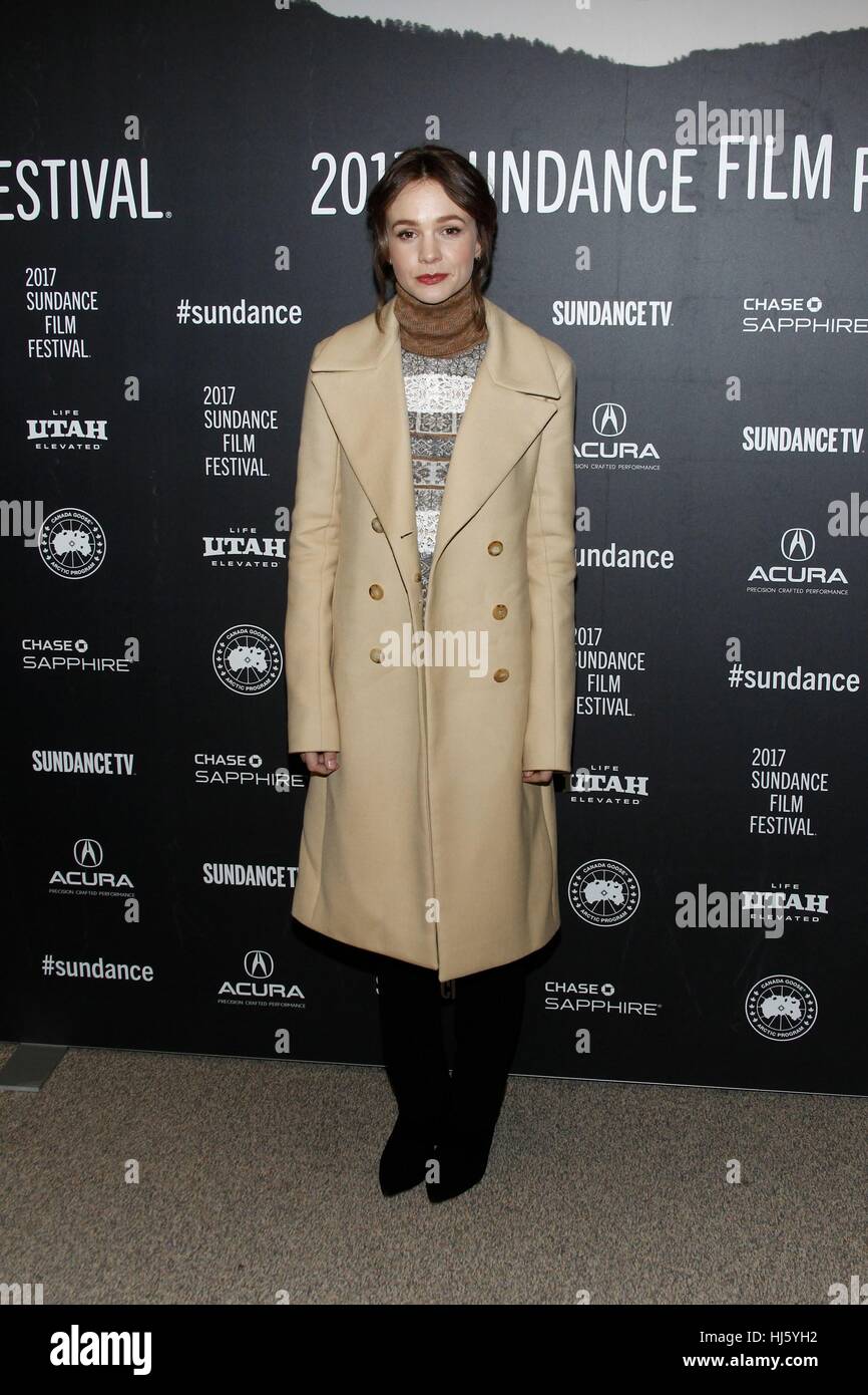 Park City, Utah, USA. 21. Januar 2017. Carey Mulligan im Ankunftsbereich für MUDBOUND Premiere beim Sundance Film Festival 2017, Eccles Theatre, Park City, UT 21. Januar 2017. Bildnachweis: James Atoa/Everett Collection/Alamy Live-Nachrichten Stockfoto