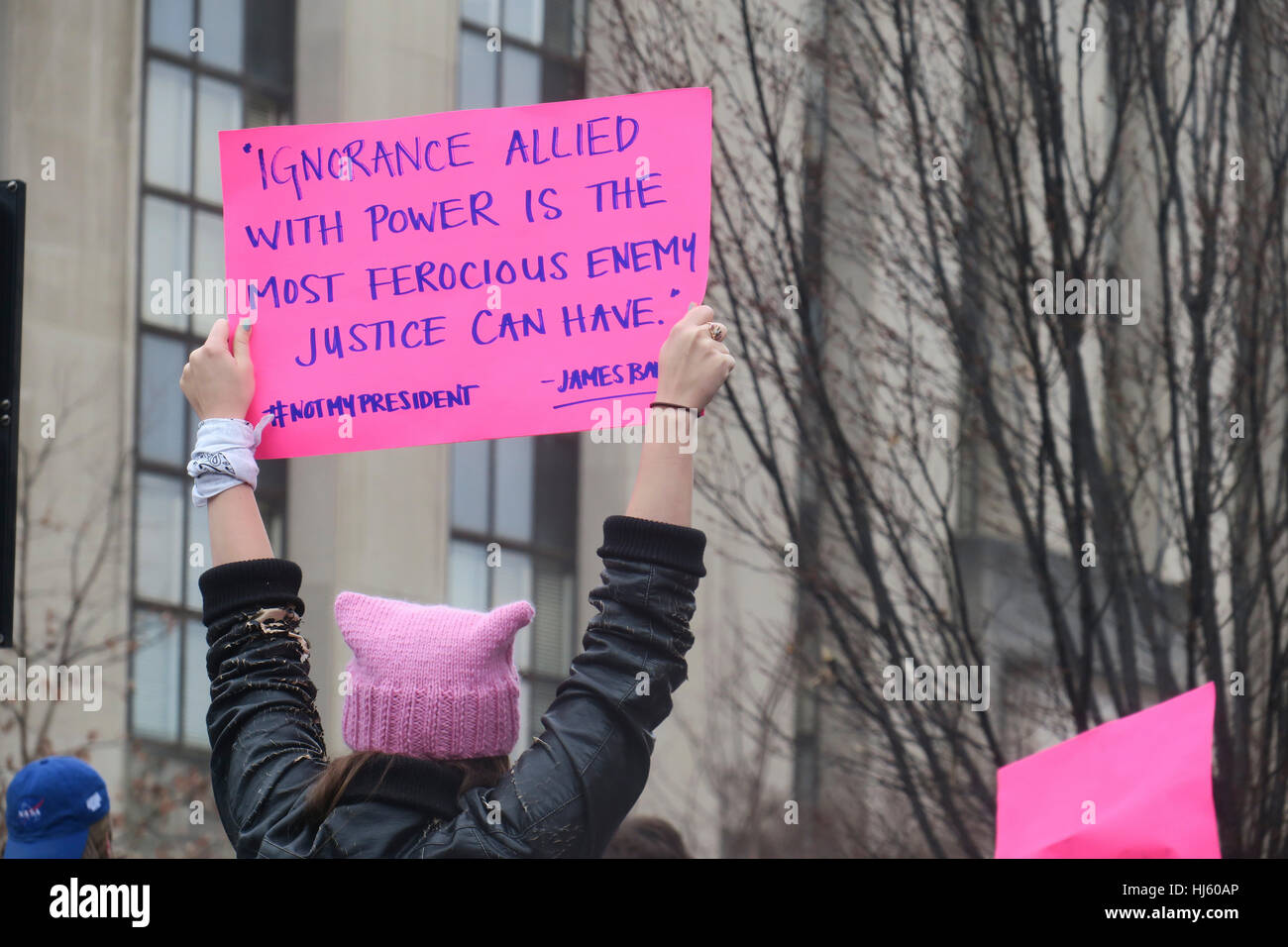 Washington DC, USA. 21. Januar 2017. Frauen Demonstration gegen die Trump-Agenda in Washington DC am 21. Januar 2017. Bildnachweis: Clare Coe/Alamy Live-Nachrichten Stockfoto
