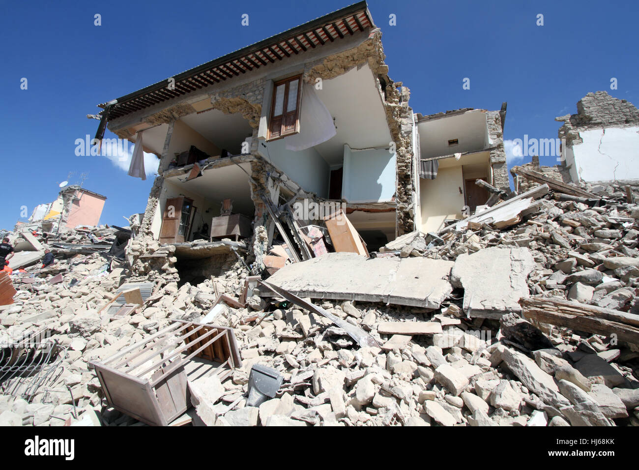 Reggio Emilia - Italien - 24/8/2016 - Das Erdbeben zerstört die Stadt Rieti Stockfoto