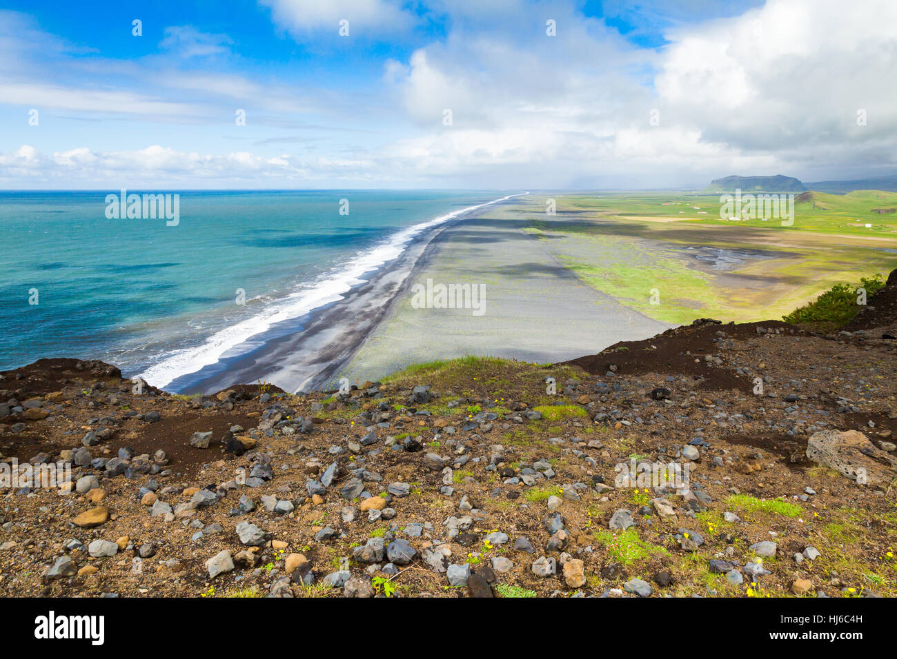 North Coast von Dyrhólaey Vorgebirge, Vestur-Skaftafellssysla, Island Stockfoto