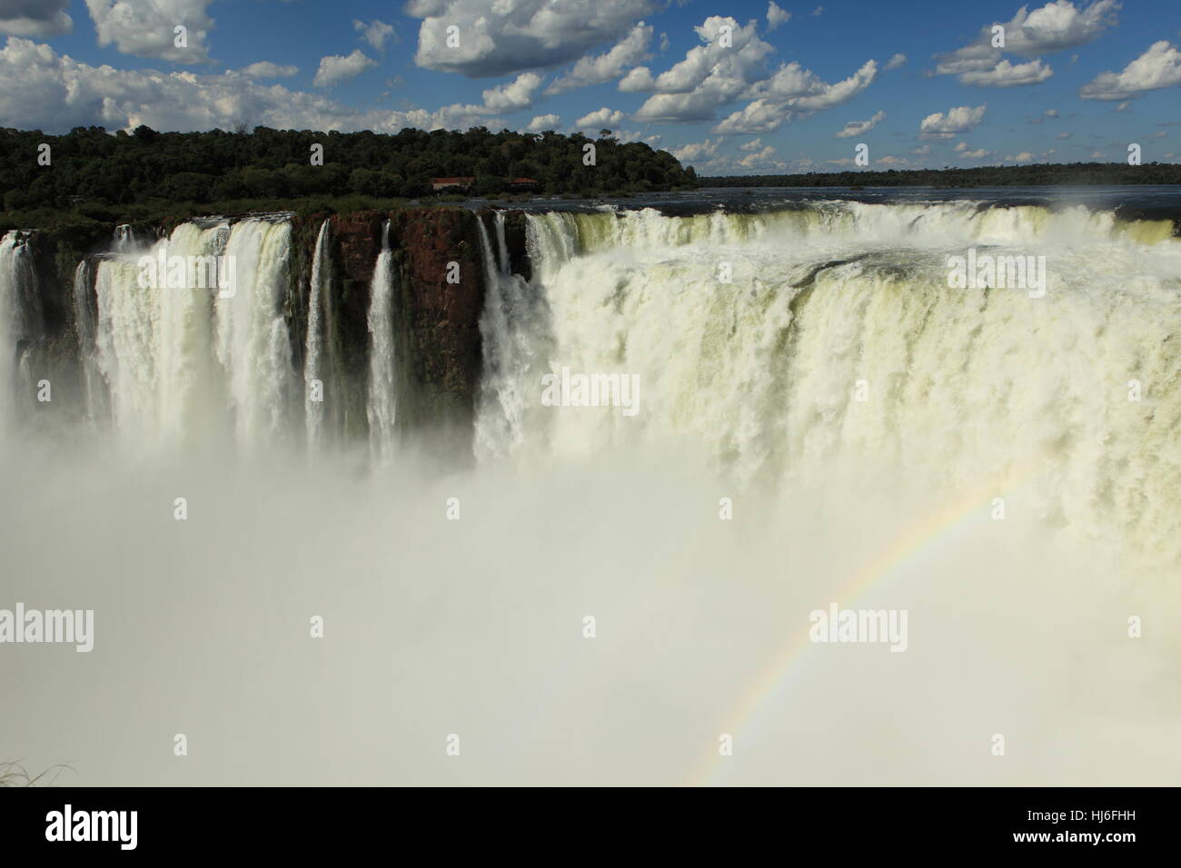 Nebel, Wasserfall, Argentinien, Regenbogen, Brasilien, Südamerika, Park, Himmel, Stockfoto
