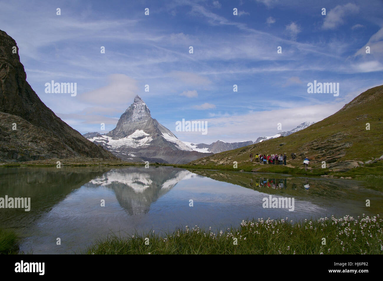 Riffelsee - Matterhorn Stockfoto