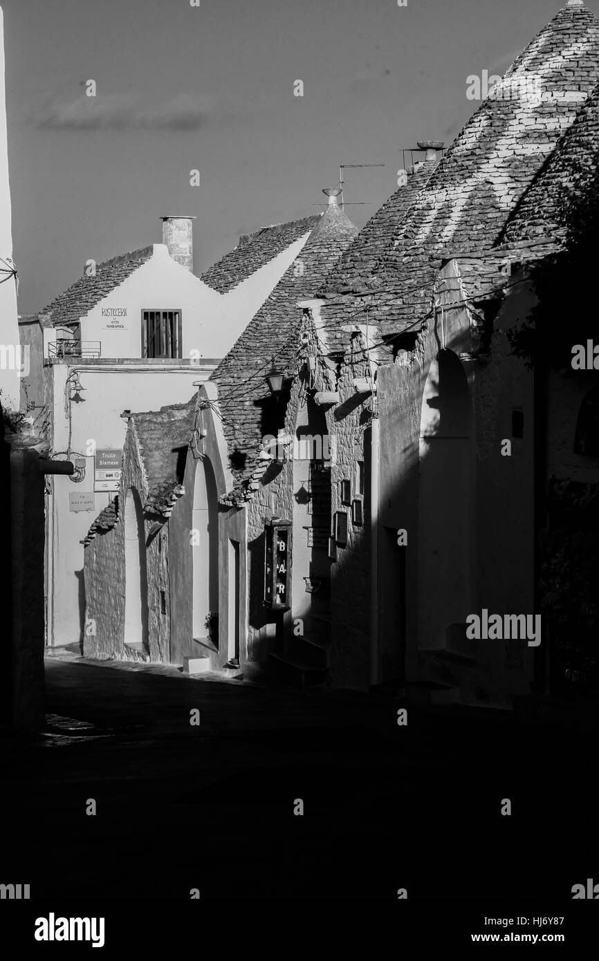 Alberobello Trulli, Italien. Puglia Stockfoto