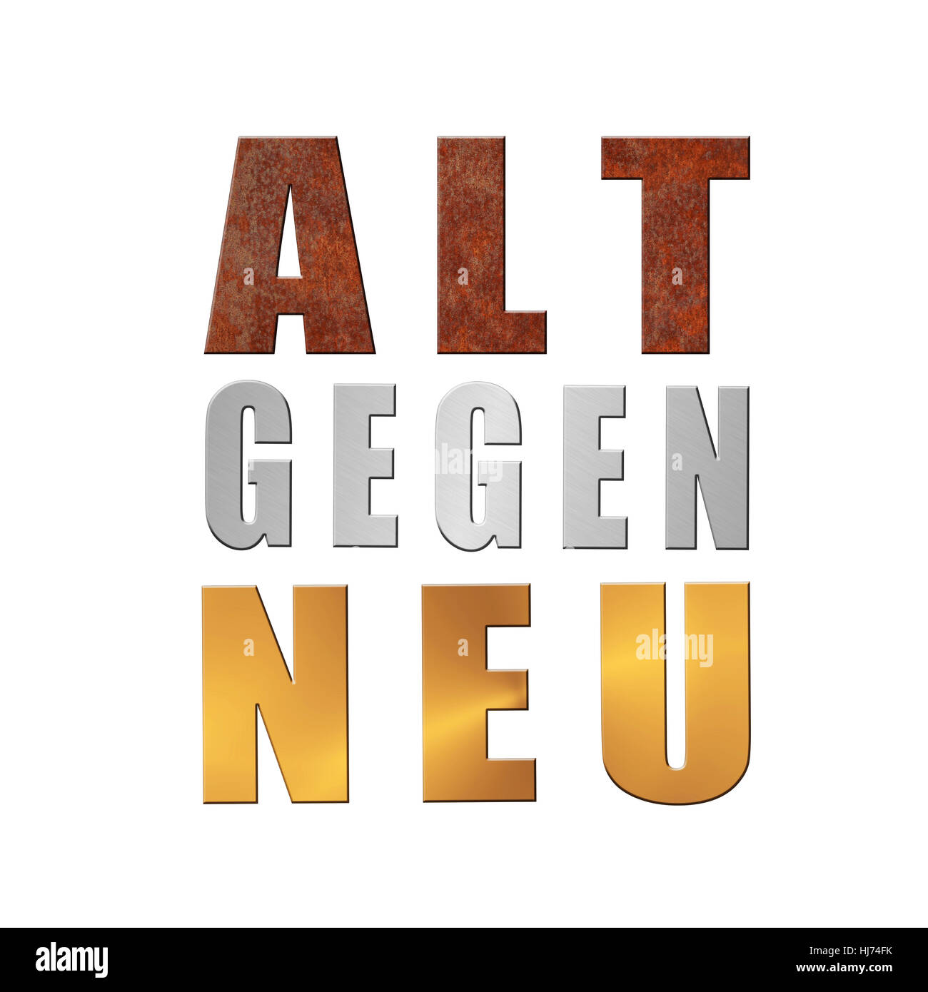 neu, schreiben, Schrift, Typografie, Rost, Taste, Aktion gegen alte, Stockfoto