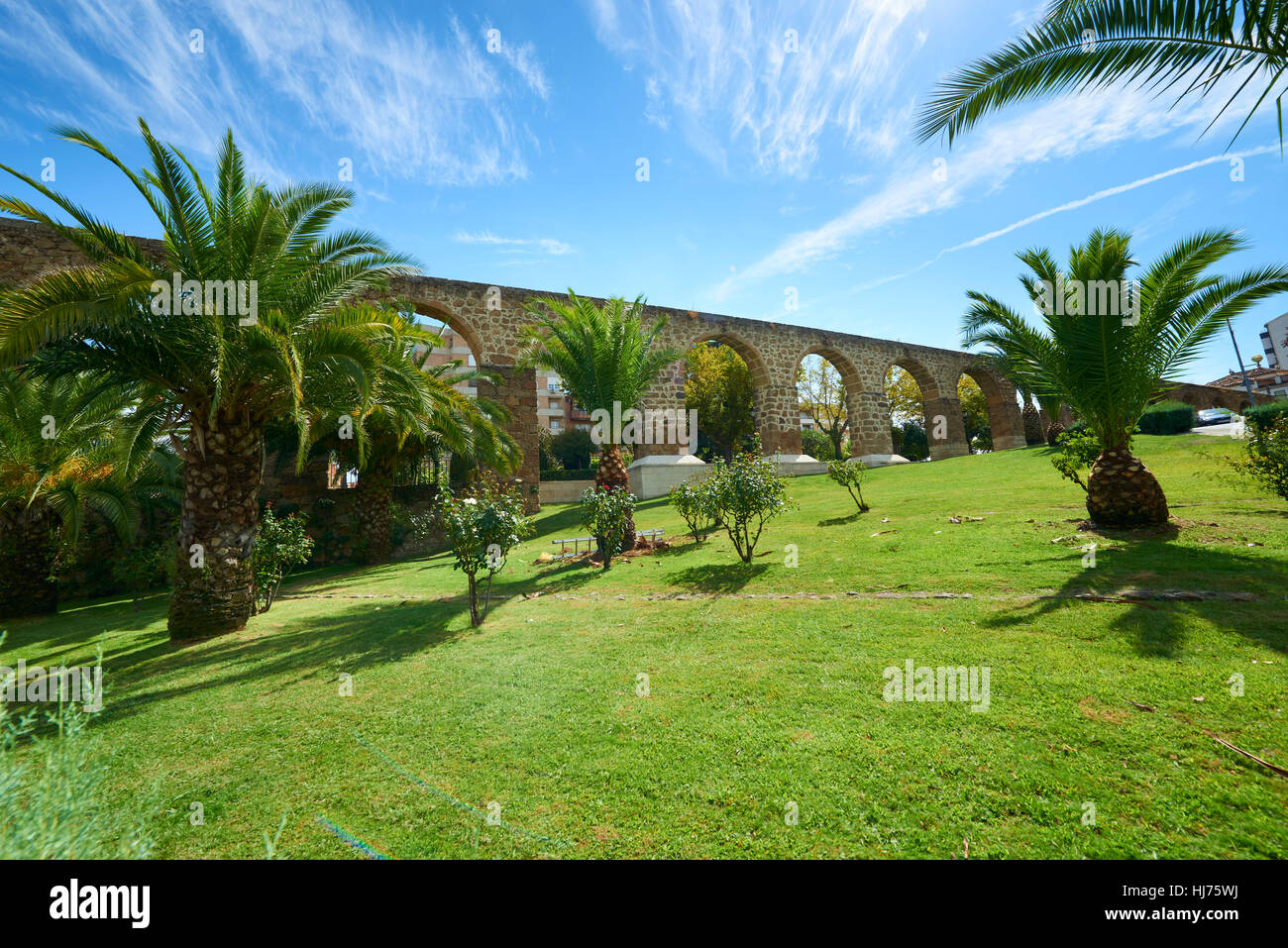 Aquädukt (16. Jhdt.). Plasencia. Cáceres, Extremadura, Spanien, Europa Stockfoto