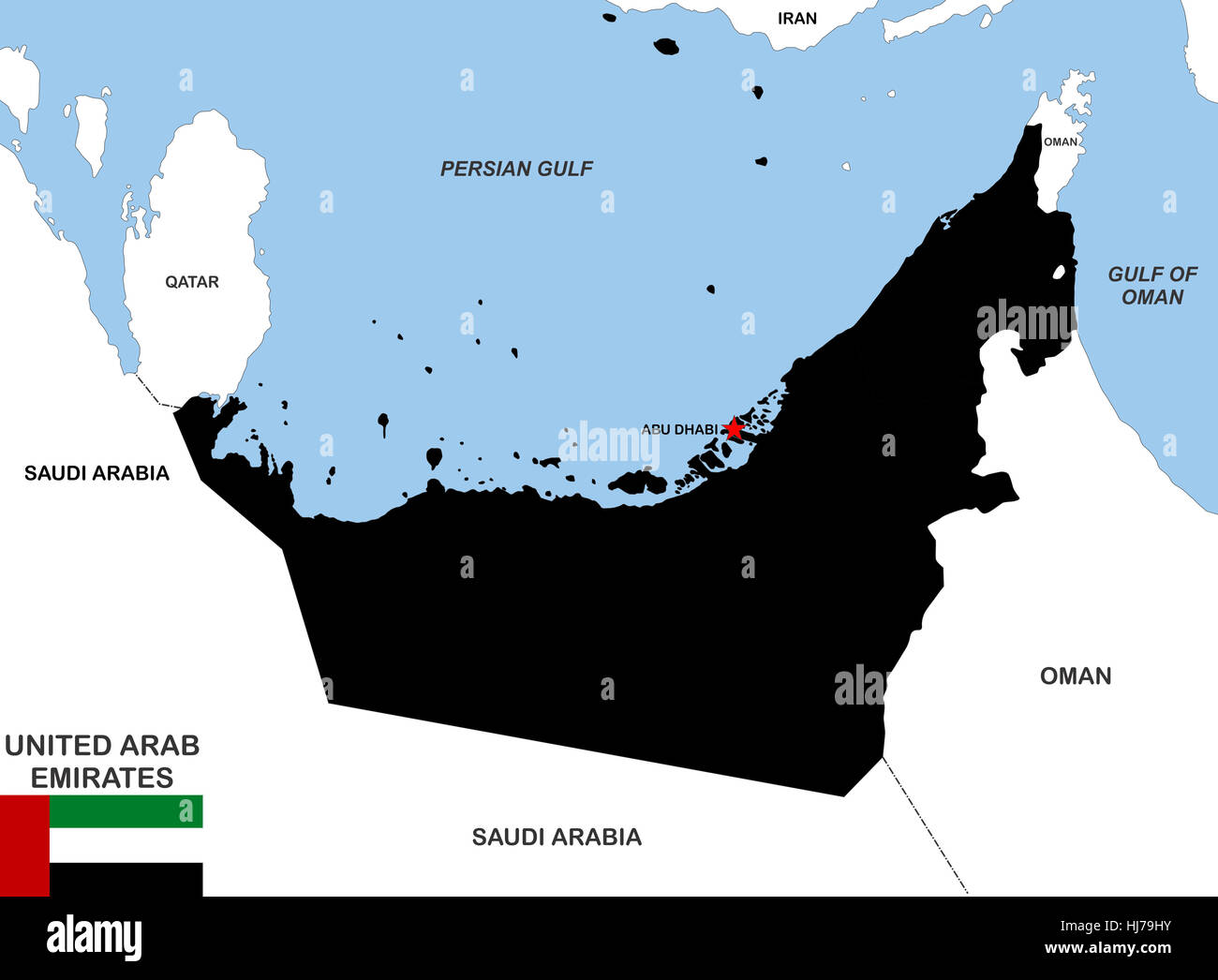 politische, schwarz, dunkelhäutigen, tiefschwarze, tiefschwarz, Flagge, arabischen, Land, Emirate, Stockfoto