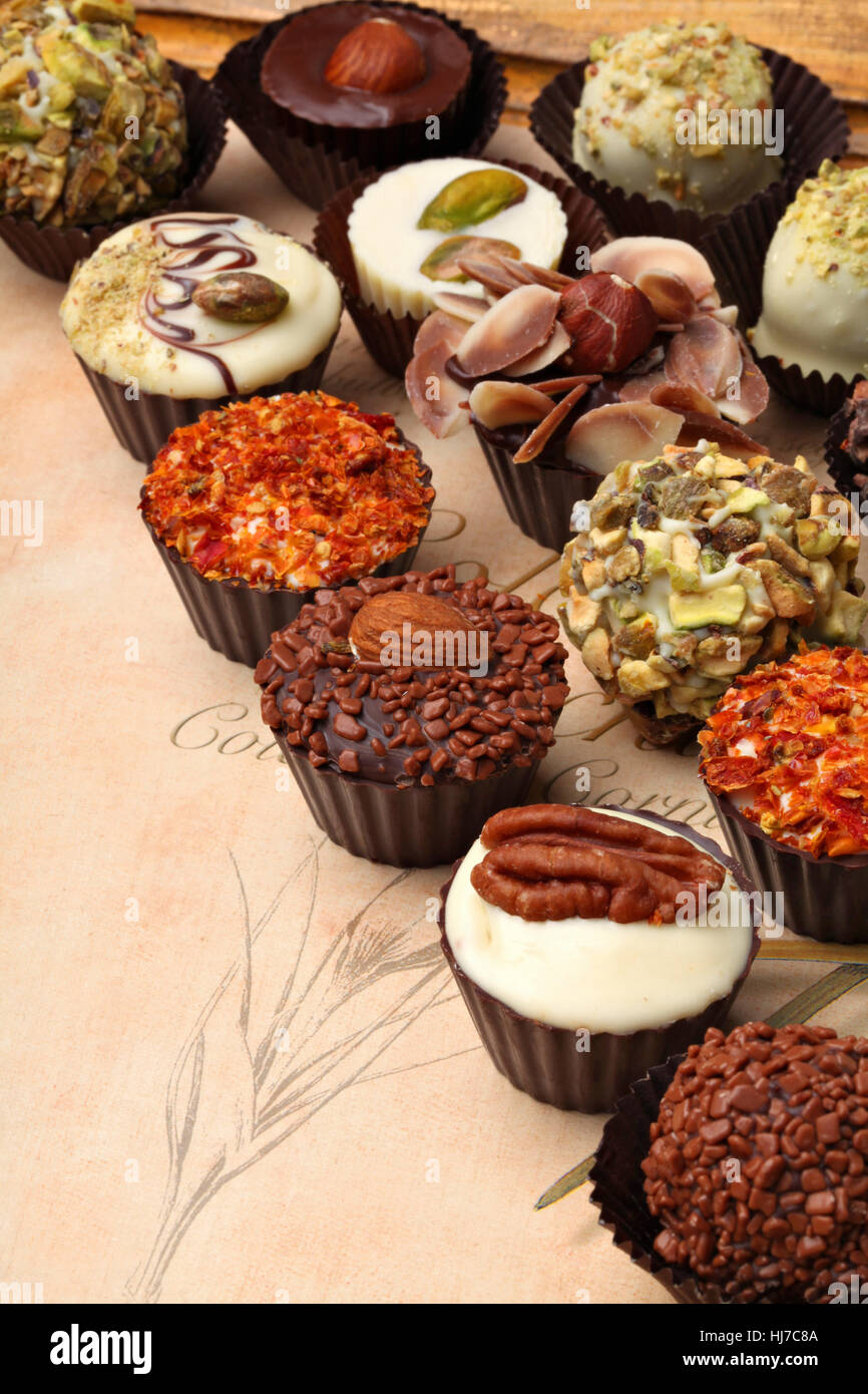 Hintergrundbild von köstliche handgemachte Schokolade Textur Stockfoto
