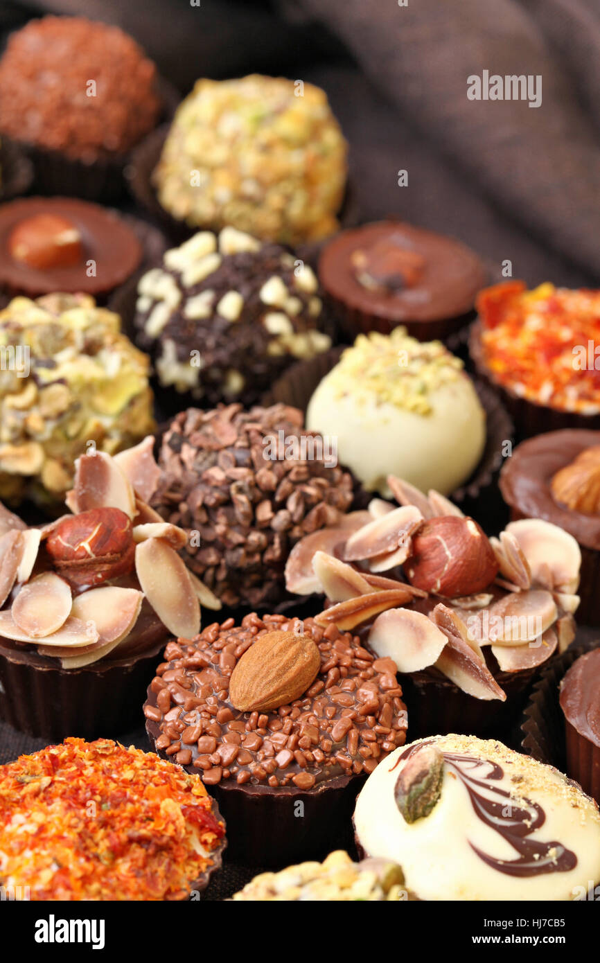Hintergrundbild von köstliche handgemachte Schokolade Textur Stockfoto