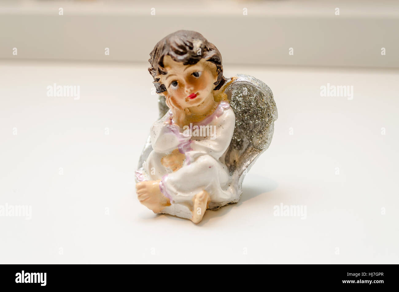 Religion, Engel, Engel, Dekoration, Keramik, Statuette, weiß, blau, Stockfoto