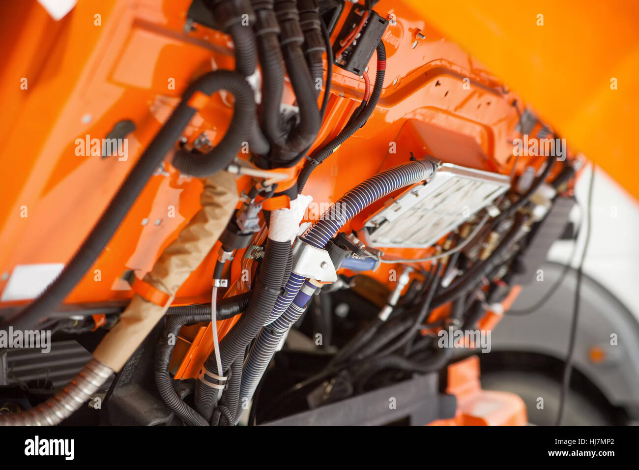 Motorraum von großen LKW Stockfoto