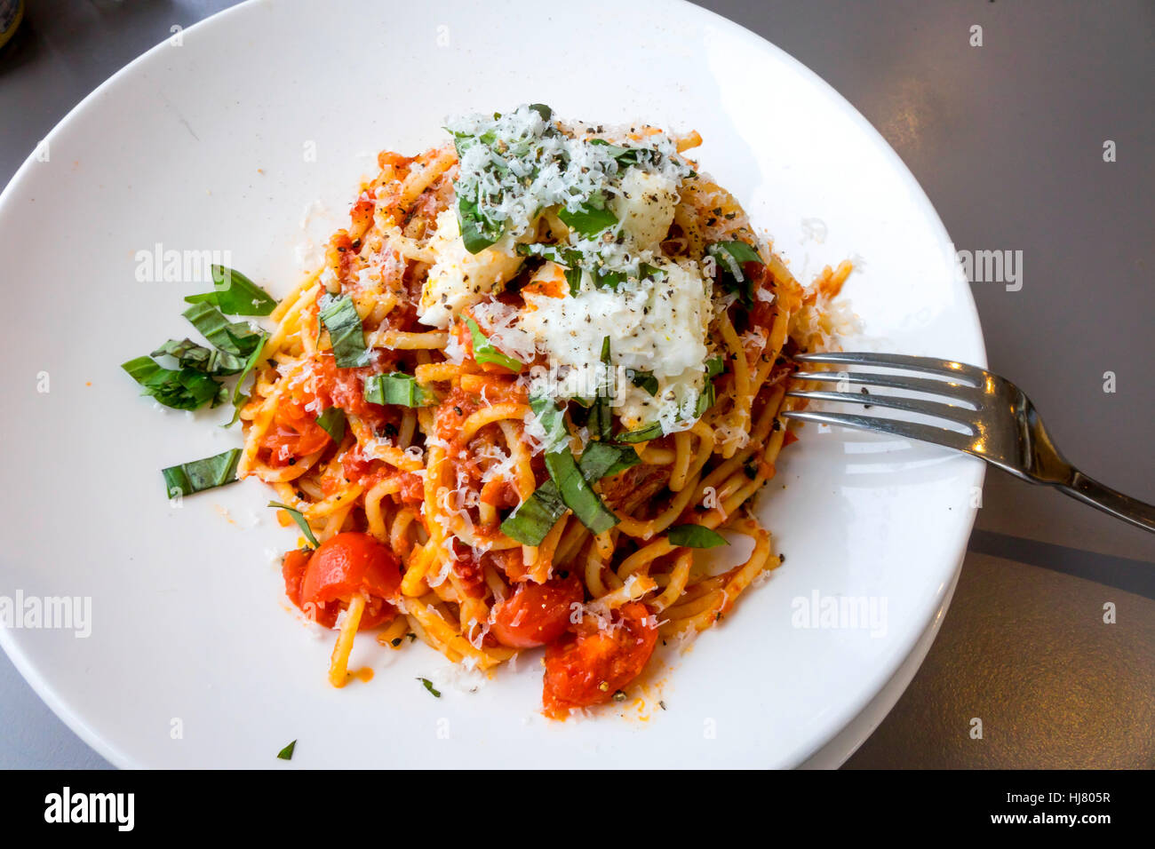 Italienische Restaurant Main Course Spaghetti Pomodoro Stockfoto