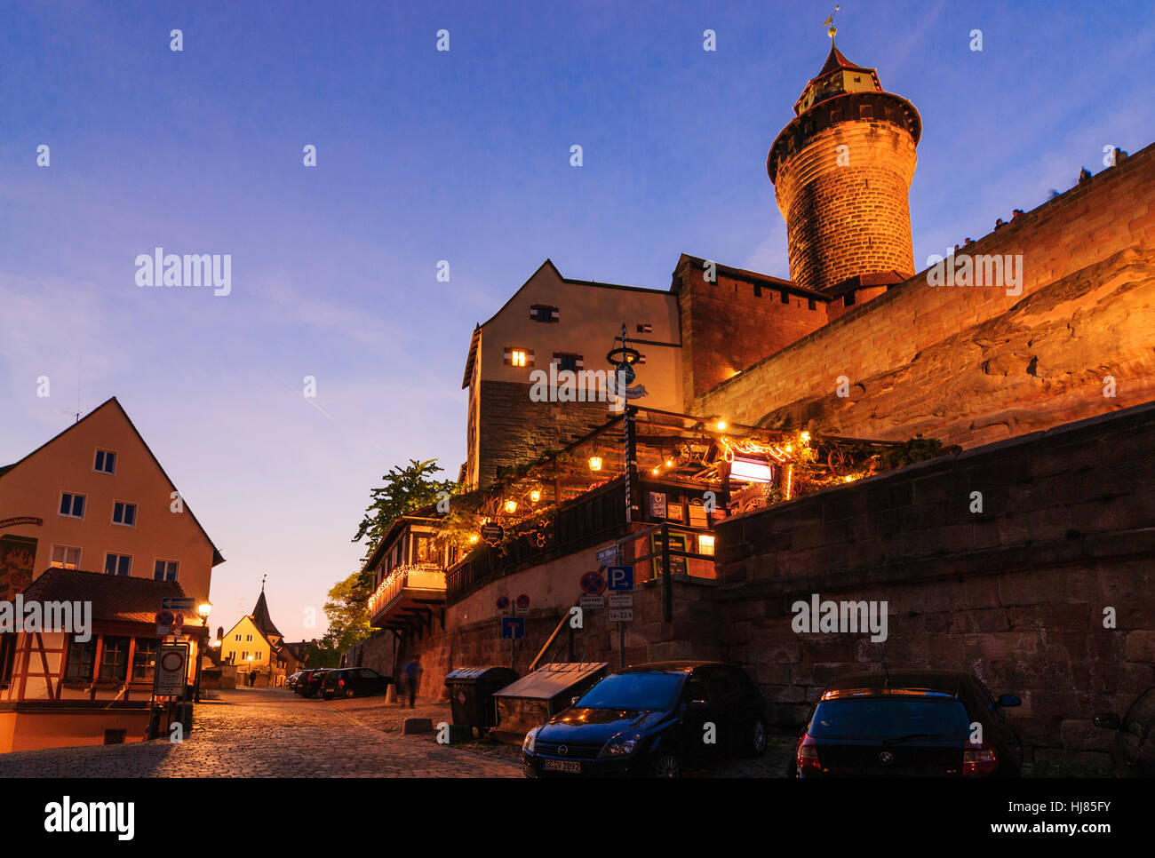 Nürnberg, Nürnberg: Schloss, Restaurant, Mittelfranken, Mittelfranken, Bayern, Bayern, Deutschland Stockfoto