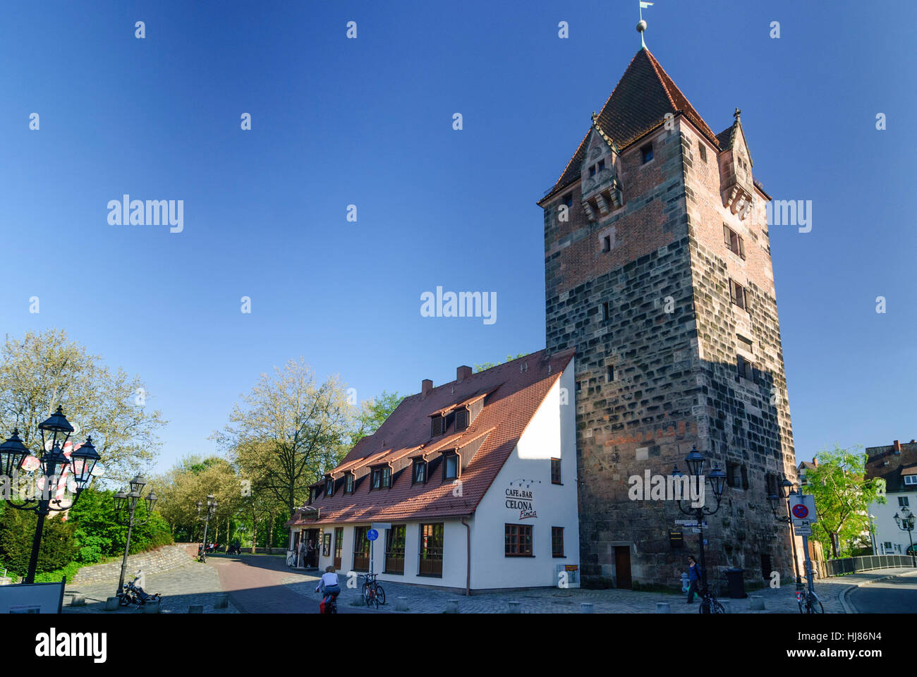 Nürnberg, Nürnberg: Altstadt; Herren Schulden Turm, Mittelfranken, Mittelfranken, Bayern, Bayern, Deutschland Stockfoto