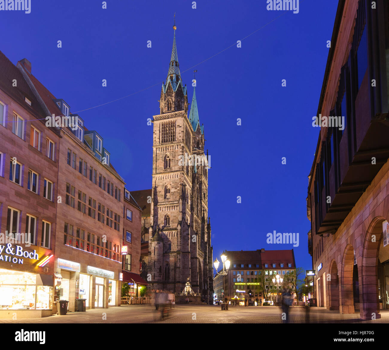 Nürnberg, Nürnberg: Kirche Lorenzkirche, Mittelfranken, Mittelfranken, Bayern, Bayern, Deutschland Stockfoto