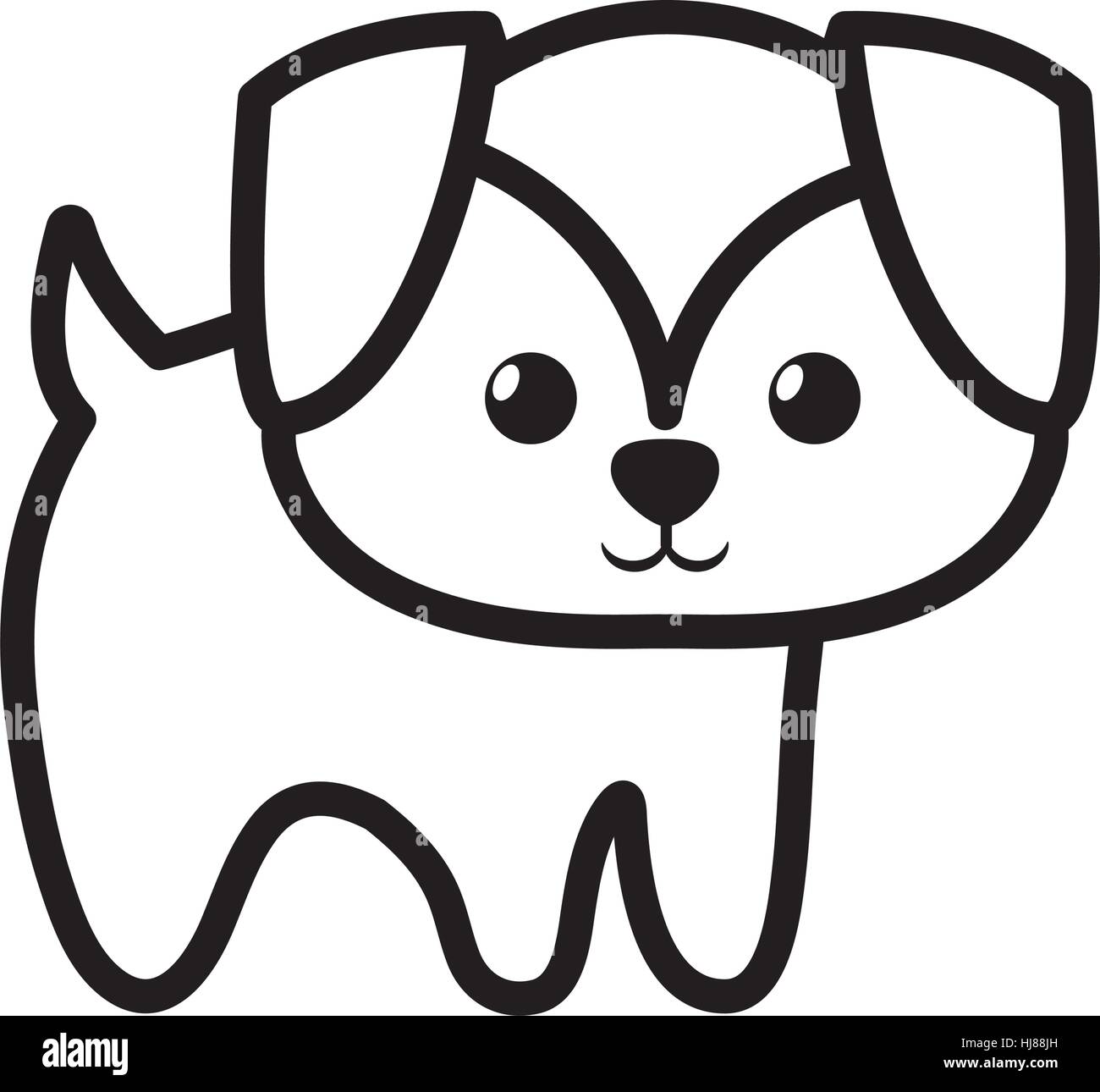 Dog Little Character Animal Outline Stockfotos und -bilder Kaufen - Alamy