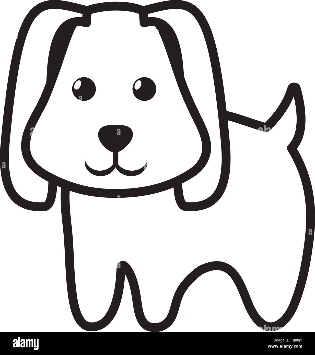 Dog Little Character Animal Outline Stockfotos & Dog Little Character