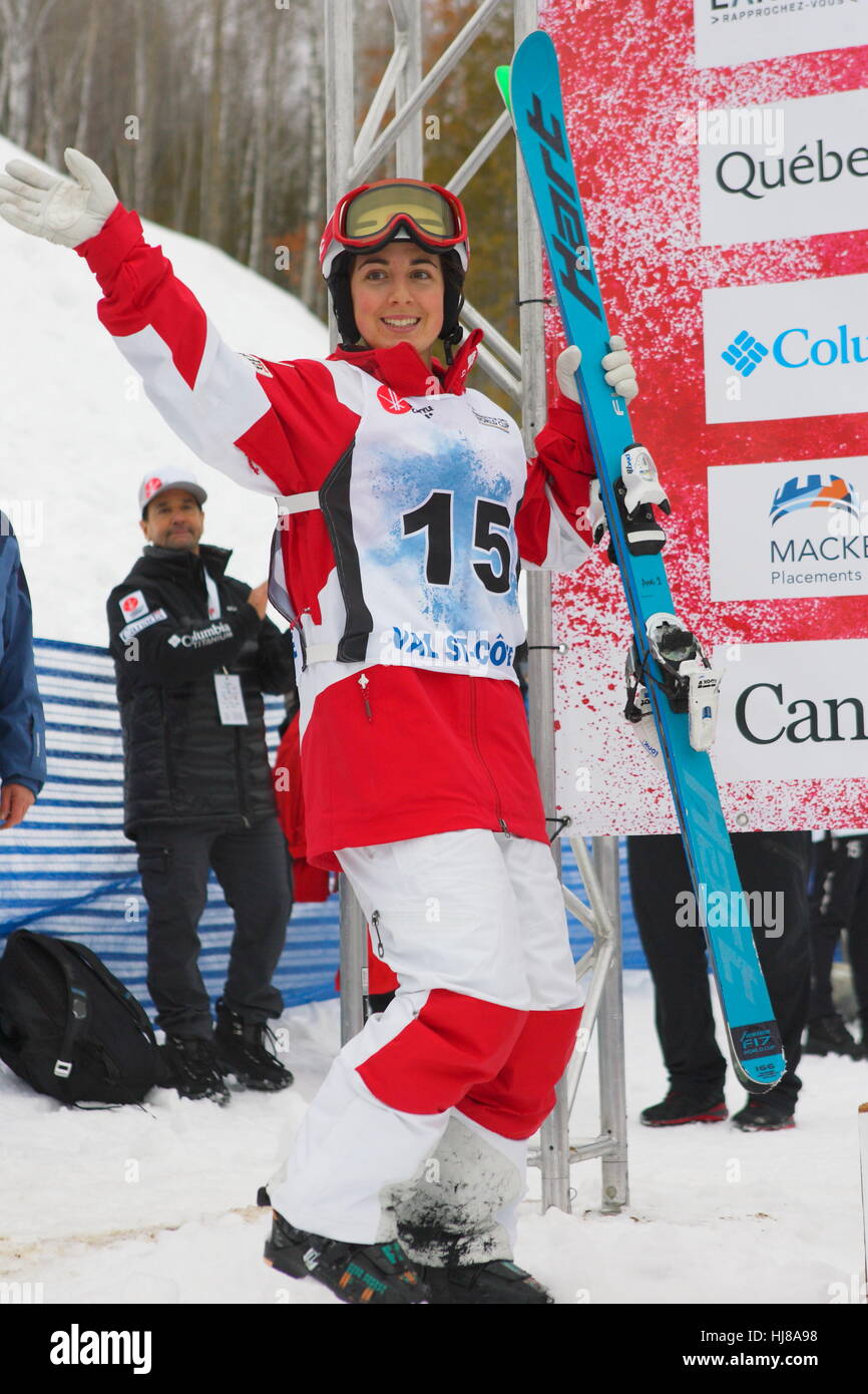 Andi Naude Kanadas beendet Zweiter beim Freestlye FIS Ski World Cup Event statt im Val Saint-Come, Quebec, 21. Januar 2017 Stockfoto