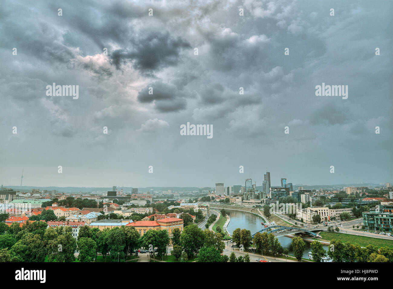 Skyline der Stadt, Vilnius, Litauen Stockfoto