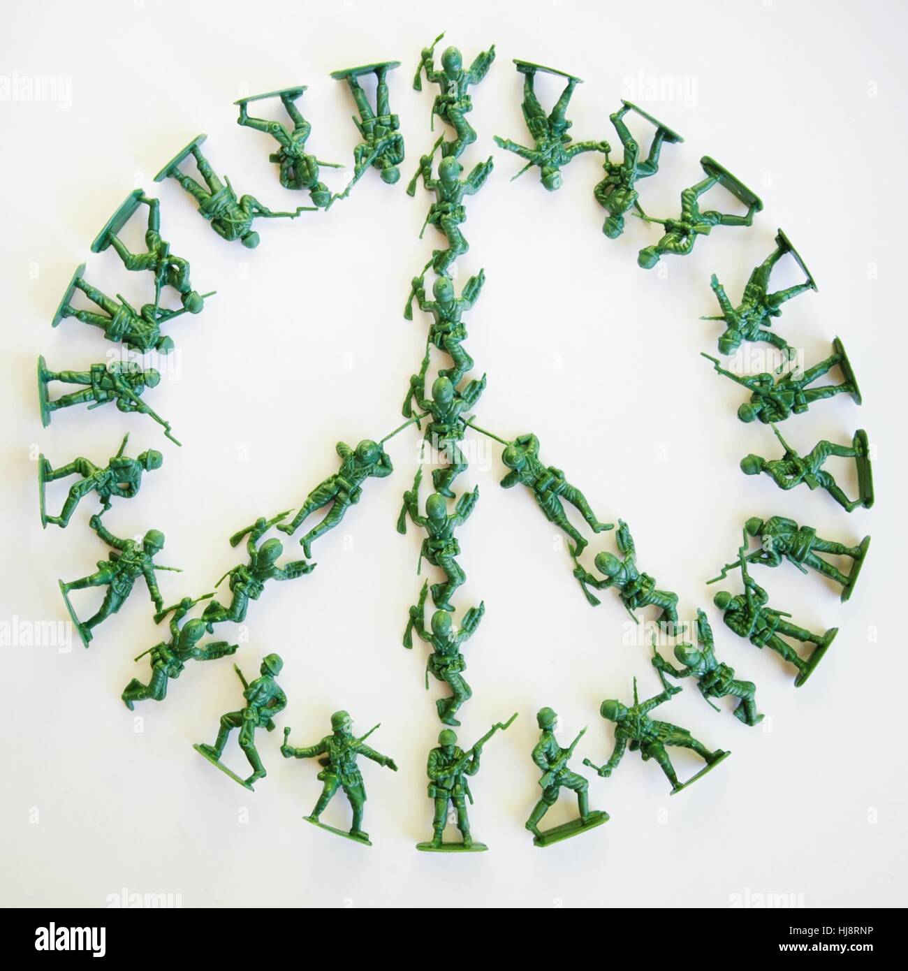 Plastikspielzeug Lote in Form des Peace-Zeichen Stockfoto