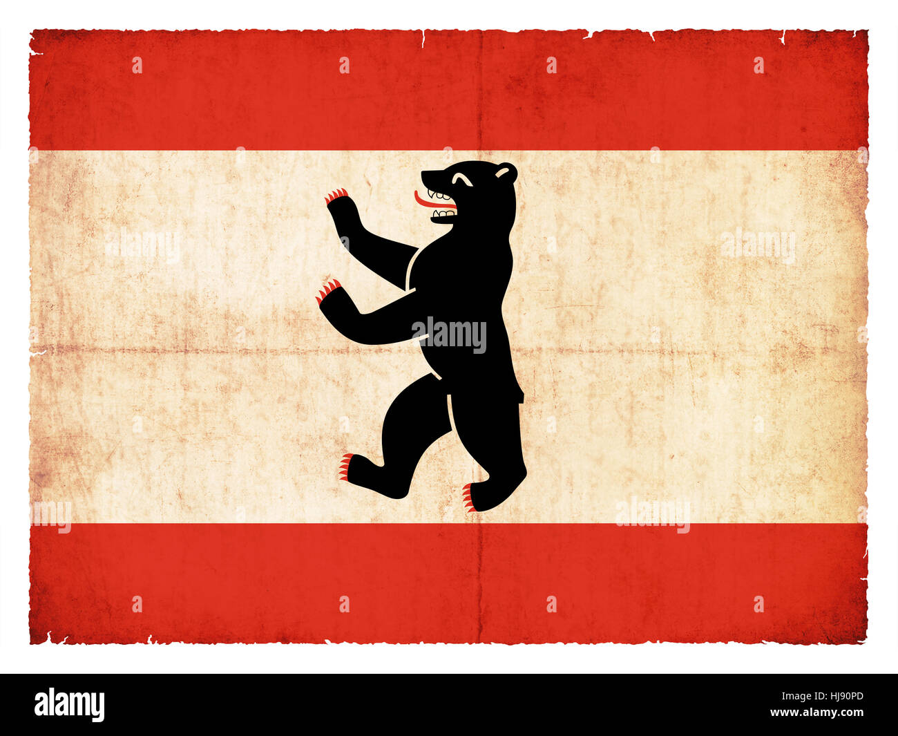 Ort, Stadt, antik, Bär, Berlin, Hauptstadt, Flagge, Böden, Deutsch, Wettergegerbtes, Stockfoto