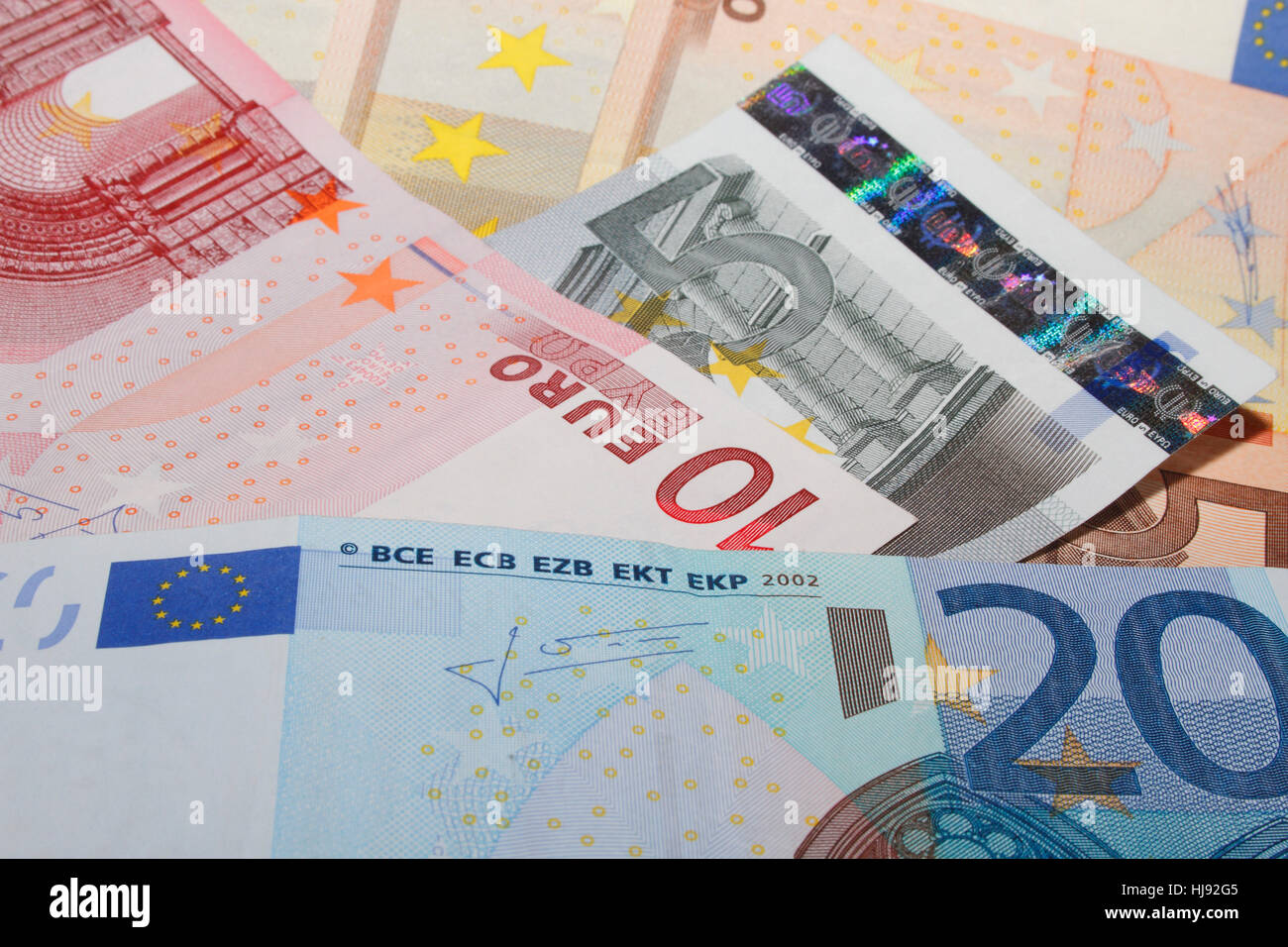 Euro, Währung, Europa, Geldschein, Finanzen, Euro-Währung, Geld, Kapital, Stockfoto