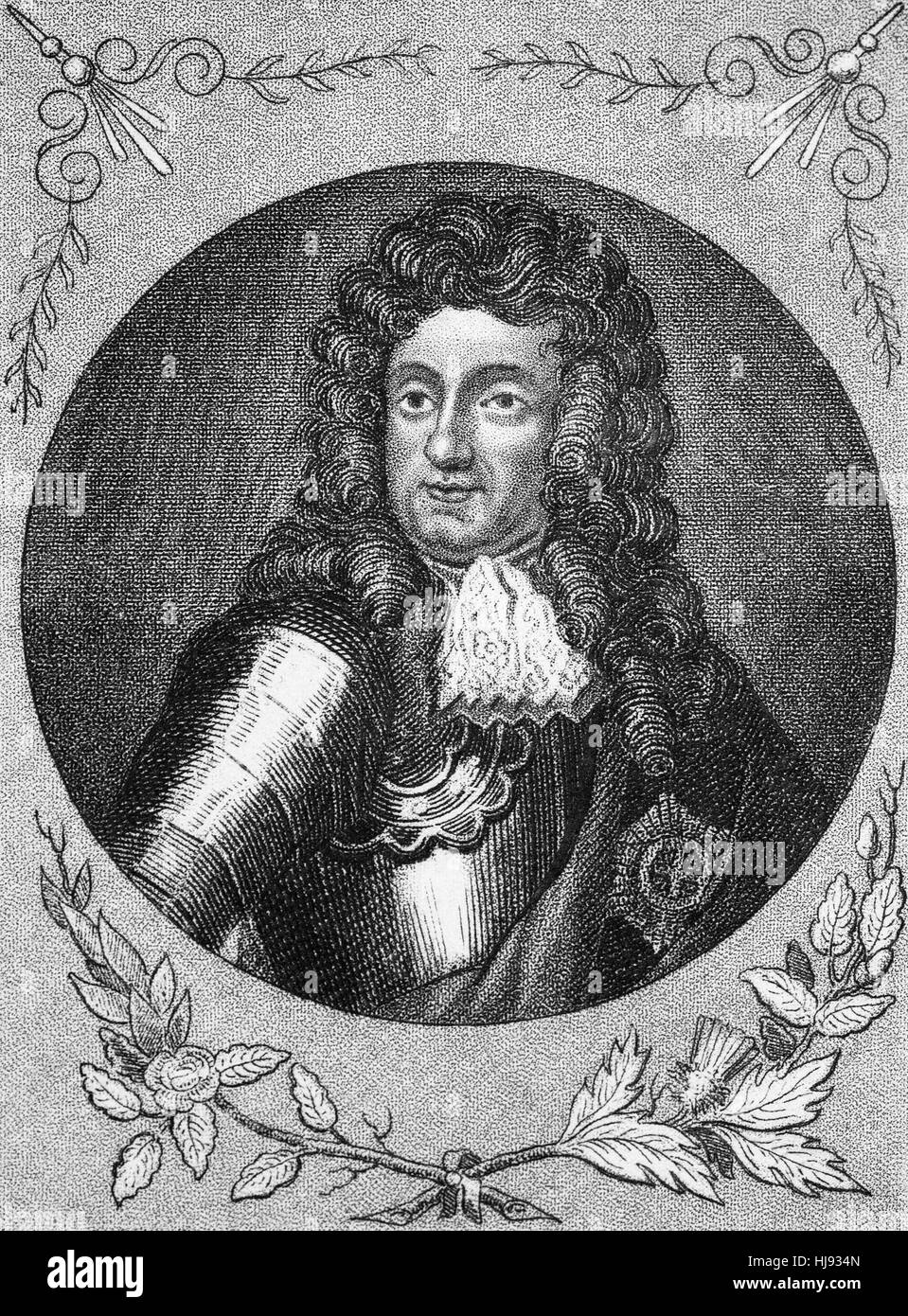 James II und VII (1633-1701) war König von England und Irland als James II. und König von Schottland als James VII von 6. Februar 1685 bis er in der Glorious Revolution von 1688 abgesetzt wurde. Er war der letzte römisch-katholische Monarch von England, Schottland und Irland. Stockfoto