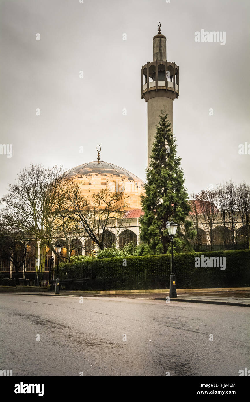 Die London Central Mosque in Regents Park, London, UK Stockfoto