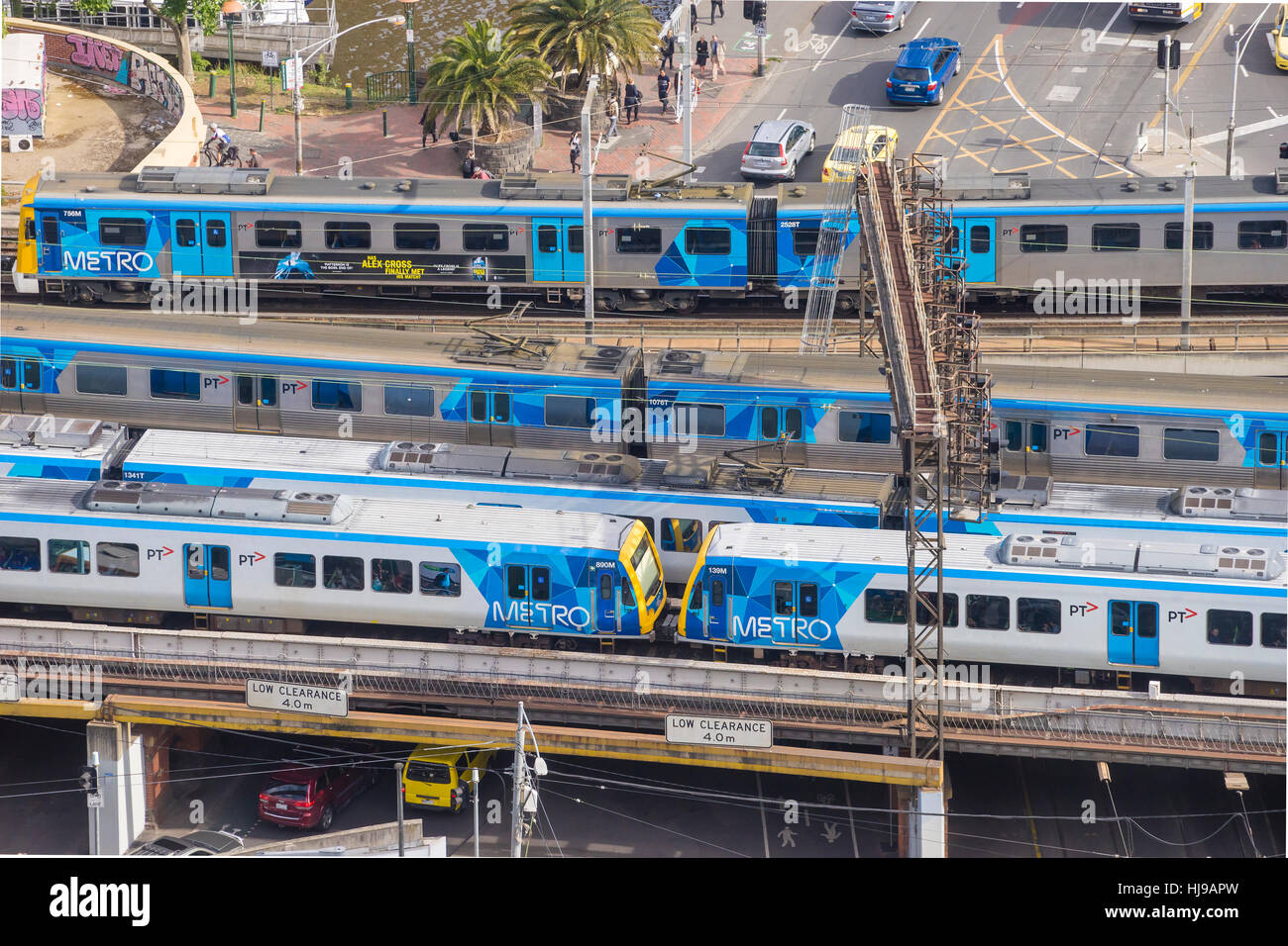 U-Bahnen in Melbourne Stockfoto