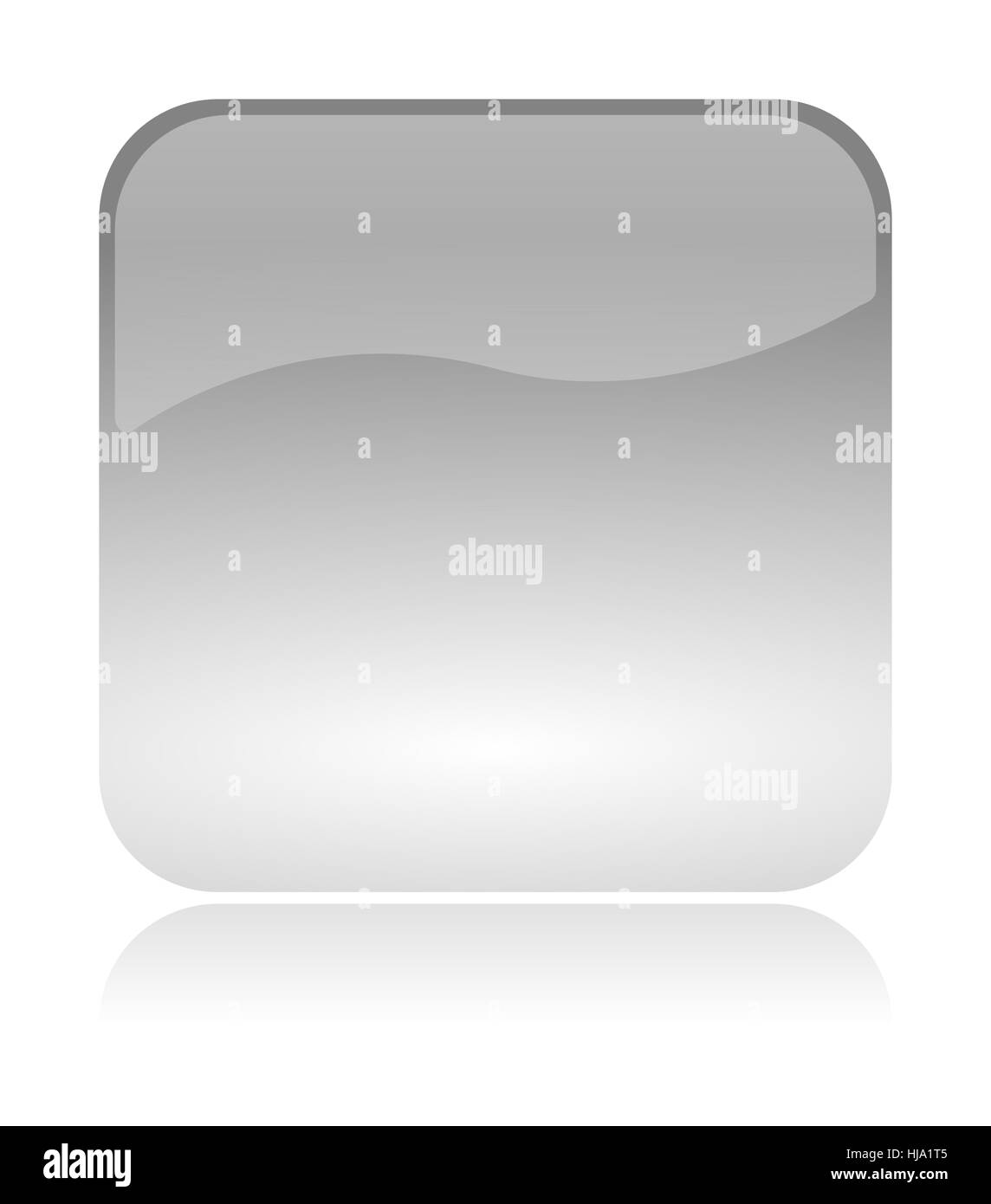 Leer, leer, weiß, transparent und glänzend Web-Schnittstelle-Symbol mit Reflexion Stockfoto