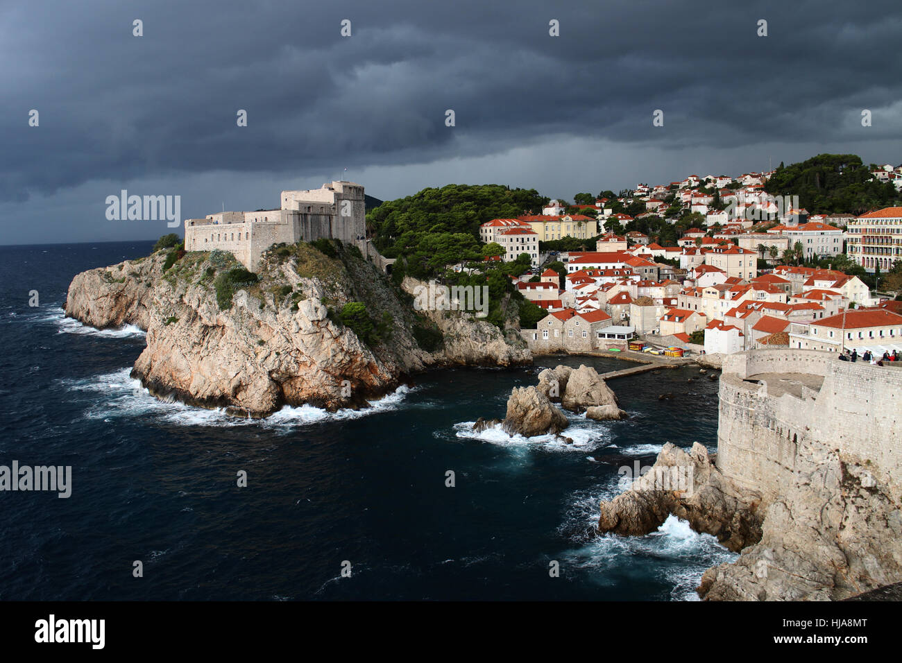 Stadtmauer von Dubrovnik Kroatien Stockfoto