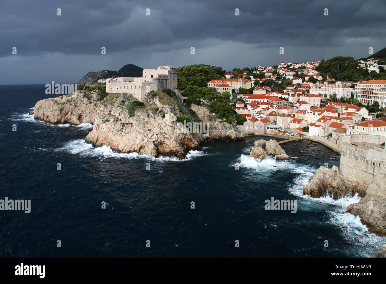 Stadtmauer von Dubrovnik Kroatien Stockfoto