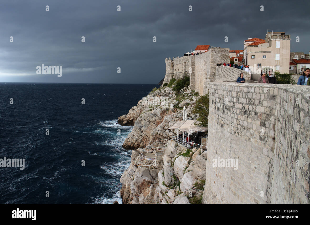 Stadtmauer von Dubrovnik Kroatien Stockfoto