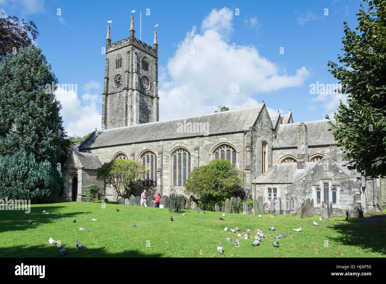 Pfarrkirche St. Eustachius, Plymouth Road, Tavistock, Devon, England, Vereinigtes Königreich Stockfoto