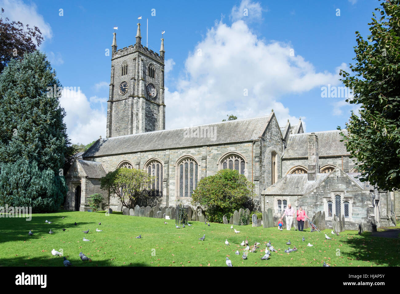 Pfarrkirche St. Eustachius, Plymouth Road, Tavistock, Devon, England, Vereinigtes Königreich Stockfoto