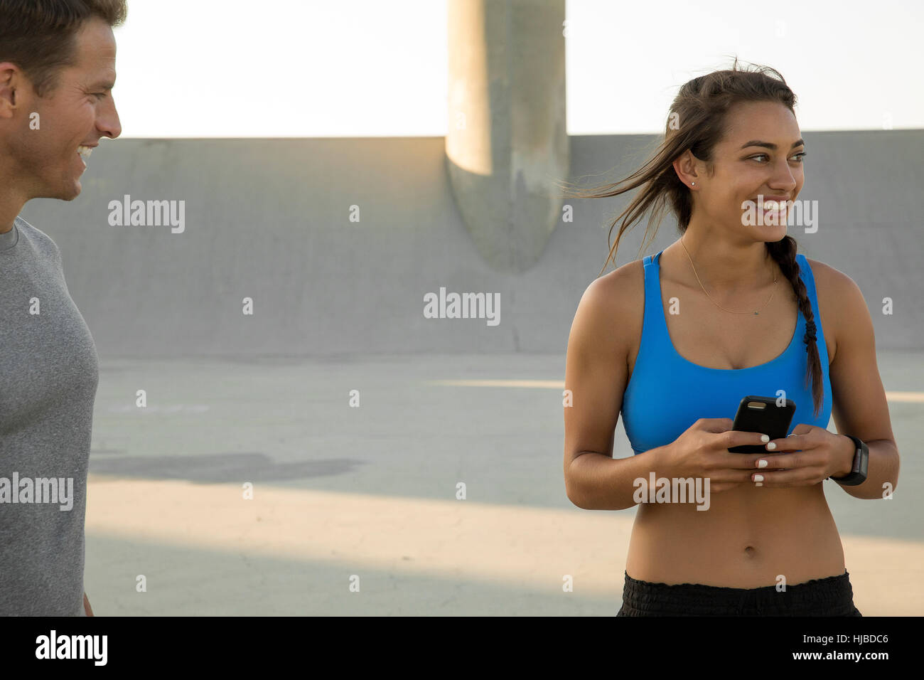 Athleten eine Pause, Van Nuys, Kalifornien, USA Stockfoto